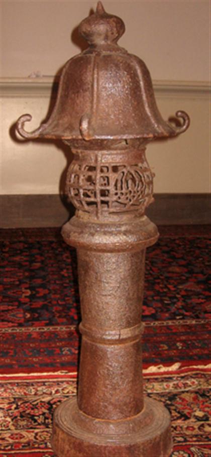 Japanese cast iron garden lantern
