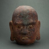 JAPANESE CAST IRON HEAD OF AN