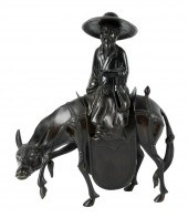 JAPANESE CAST IRON SCHOLAR ON
