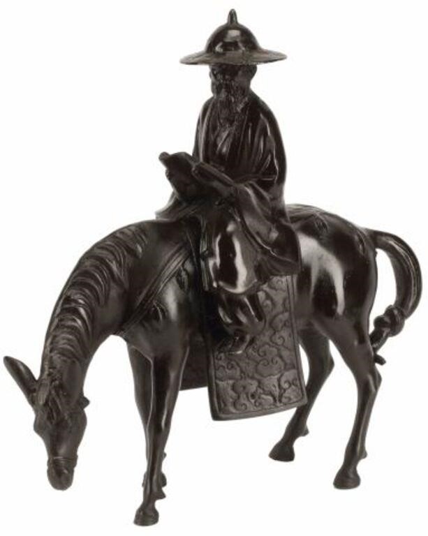 JAPANESE CAST IRON SCHOLAR ON