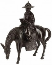 JAPANESE CAST IRON SCHOLAR ON