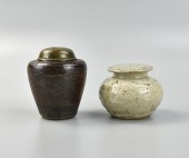 JAPANESE CERAMIC CENSER & COVE
