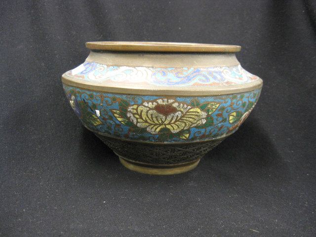 Japanese Champleve Bronze Vase 7