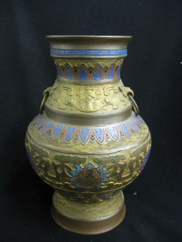 Japanese Champleve Bronze Vase ring
