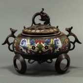 JAPANESE CHAMPLEVE COVERED CEN
