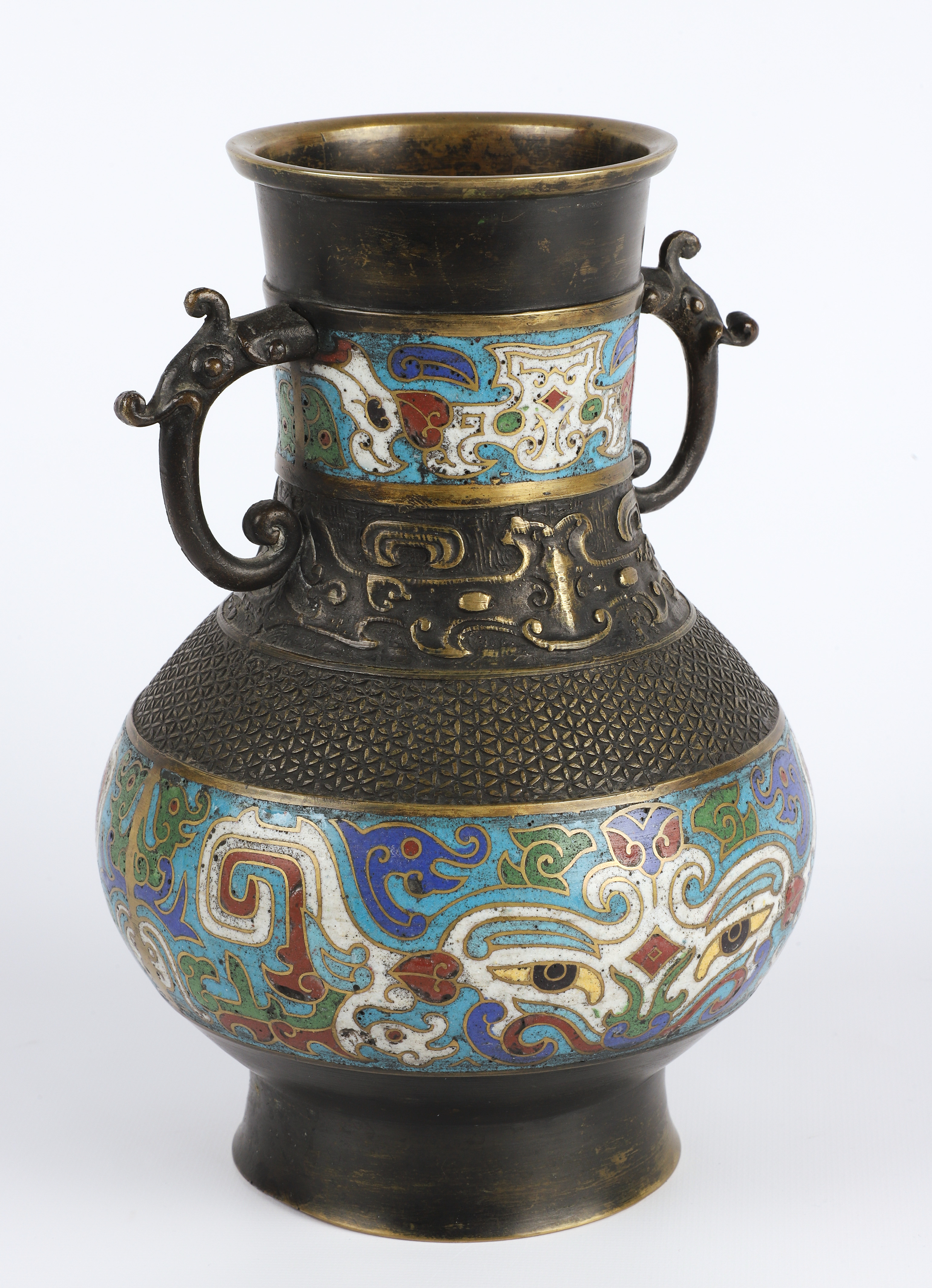 Japanese Champleve double handled