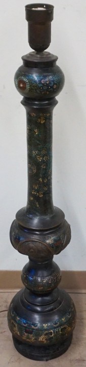 JAPANESE CHAMPLEVE FLOOR LAMP,