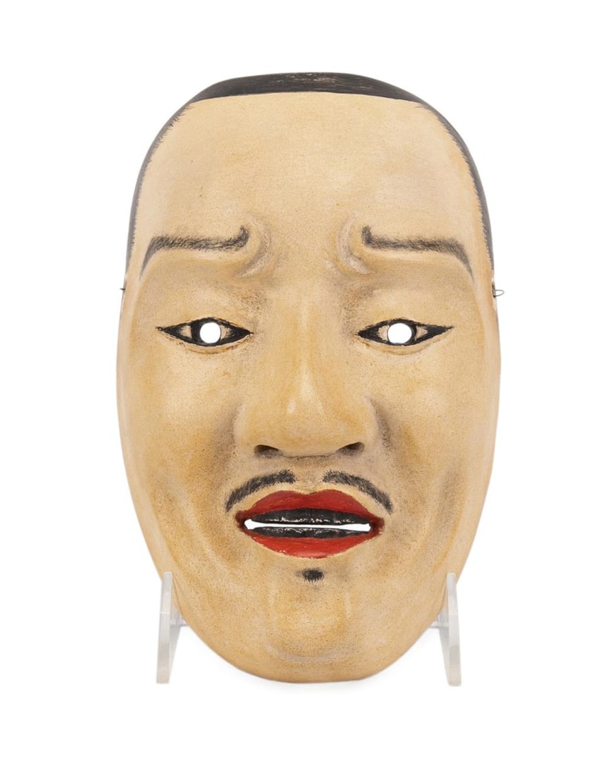JAPANESE CHUJU PAINTED WOODEN NOH