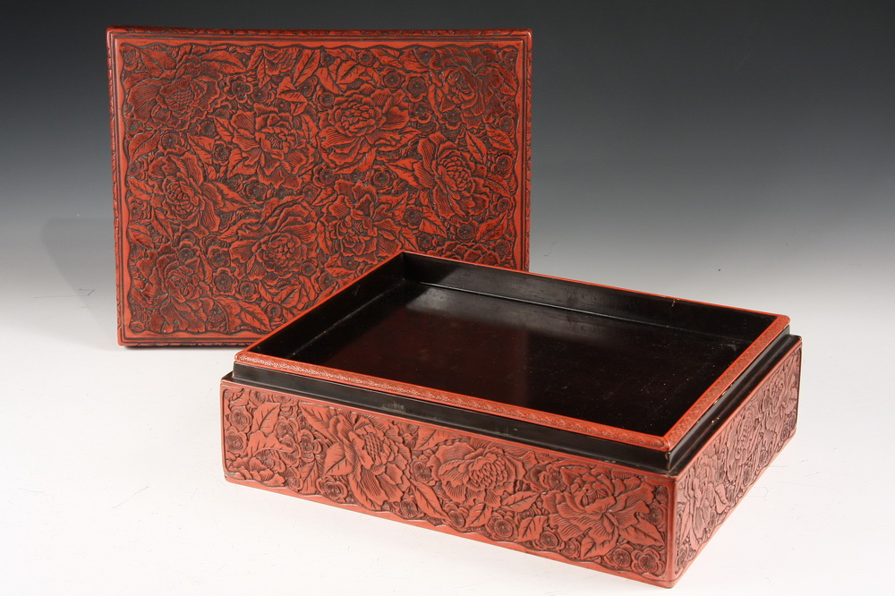 JAPANESE CINNABAR BOX - Early