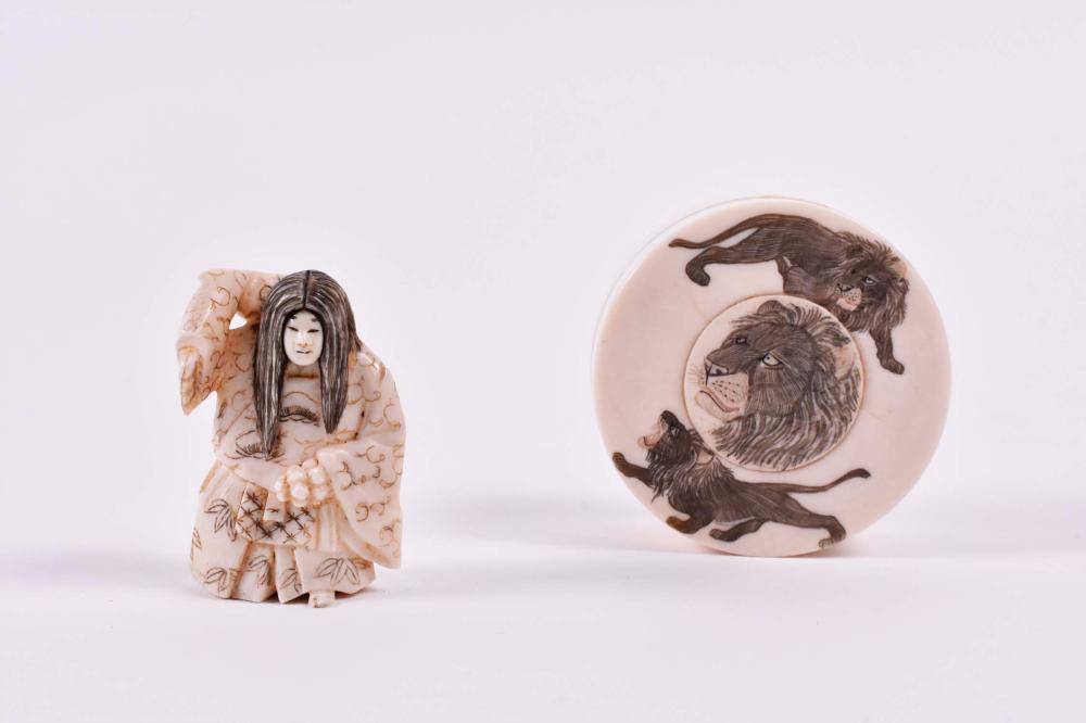 JAPANESE CIRCULAR BOX AND A