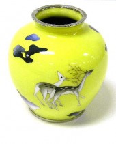 Japanese cloisonn enamel vase
