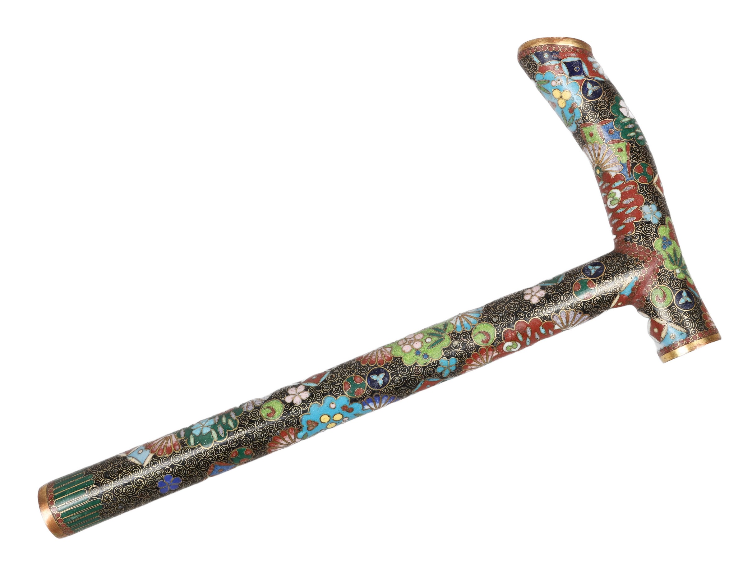 Japanese cloisonne cane or