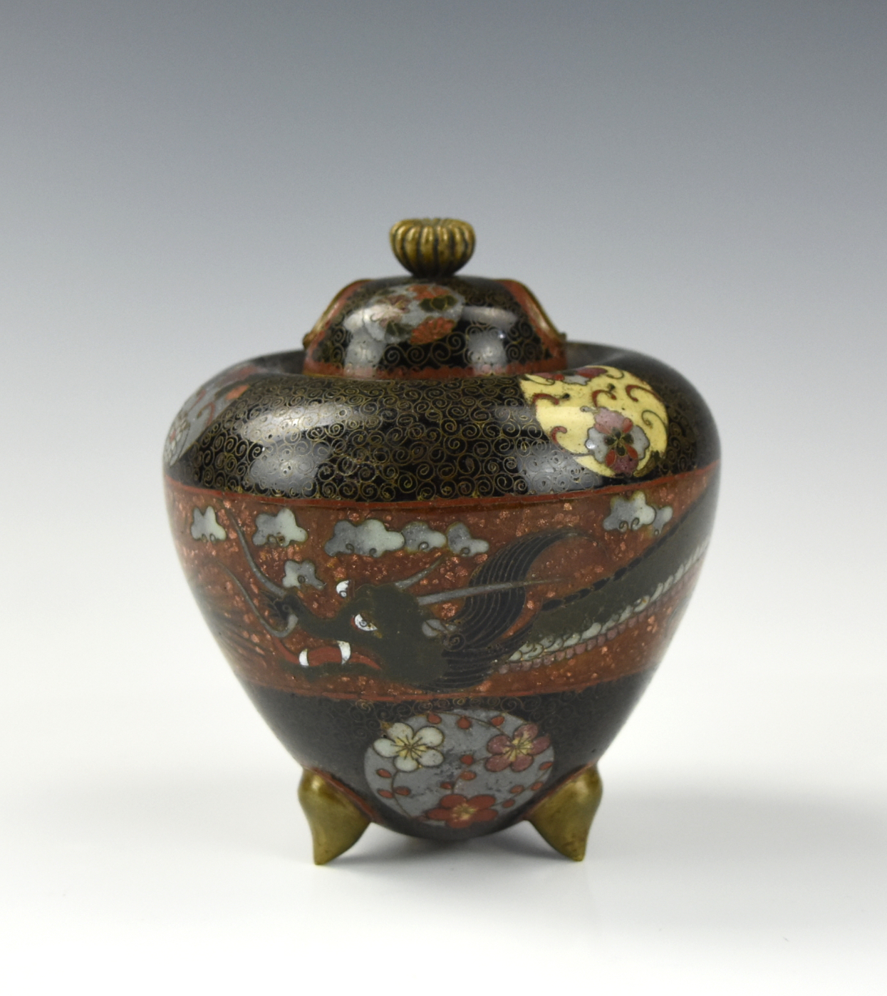 JAPANESE CLOISONNE CENSER W/