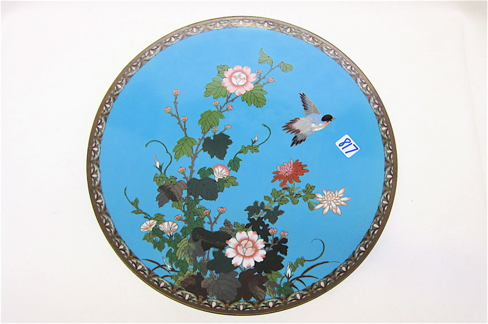 JAPANESE CLOISONNE CHARGER floral