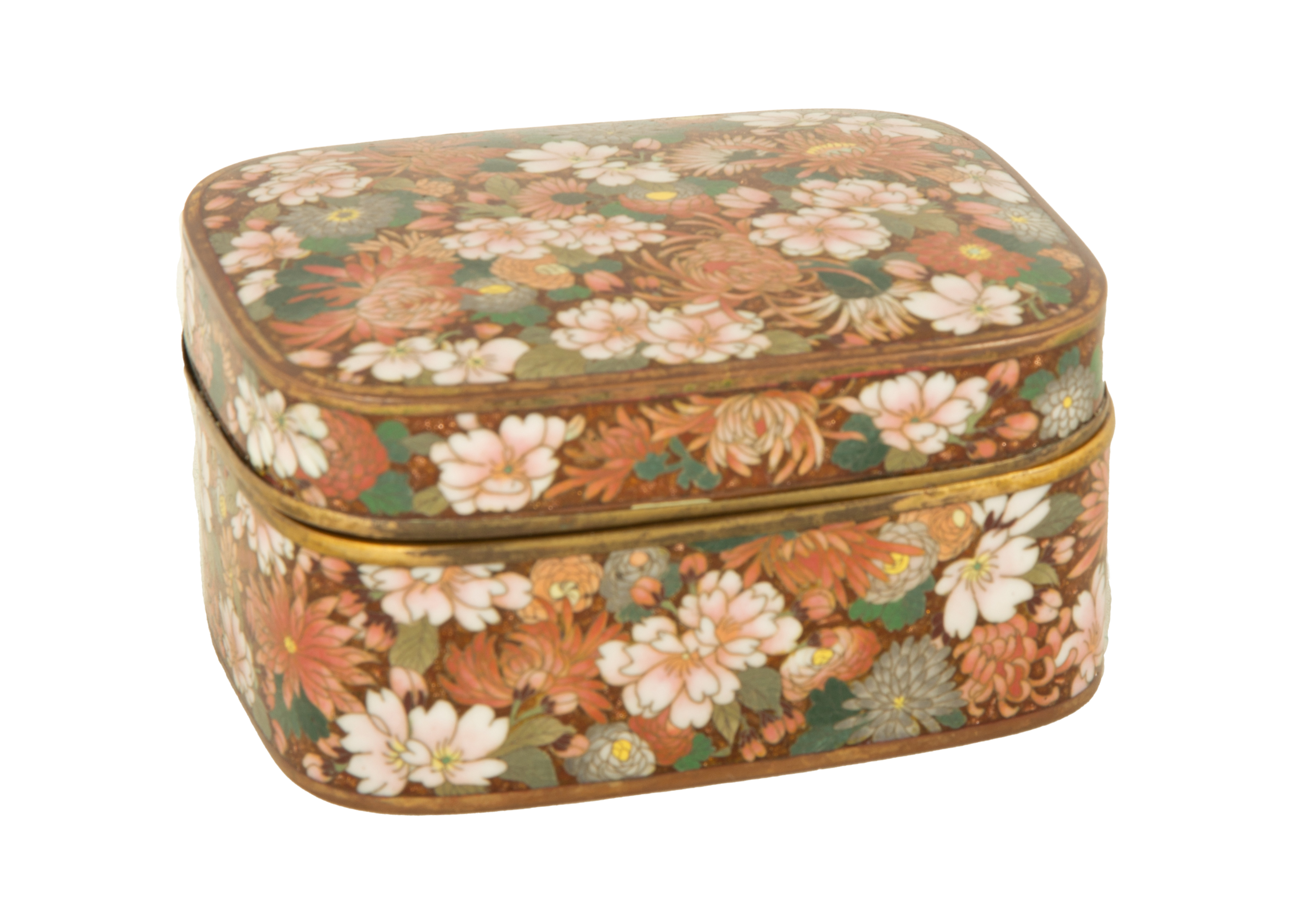 JAPANESE CLOISONNé FLORAL COVERED