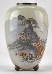 JAPANESE CLOISONNE FOOTED VASE
