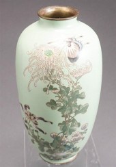 JAPANESE CLOISONNE GREEN GROUN