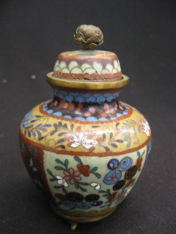 Japanese Cloisonne Jar tri-footed