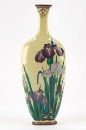 JAPANESE CLOISONNE NARROW-NECK