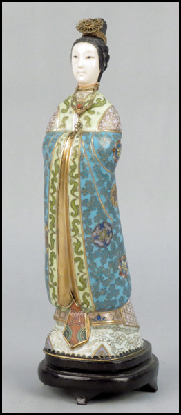 JAPANESE CLOISONNE ROBED FIGURE.