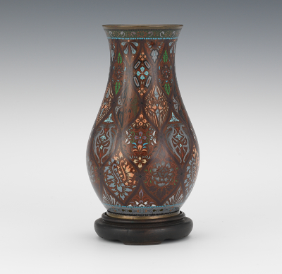Japanese Cloisonne Vase A brown