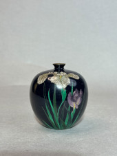JAPANESE CLOISONNE VASE OF IRI