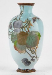 JAPANESE CLOISONNE VASE W/ FLO