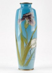 JAPANESE CLOISONNE VASE W/ IRI
