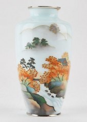 JAPANESE CLOISONNE VASE W/ LAN