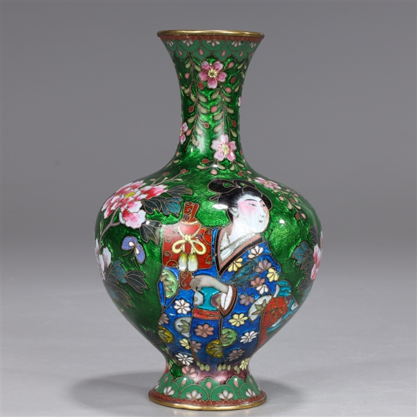 Japanese cloisonne vase with an