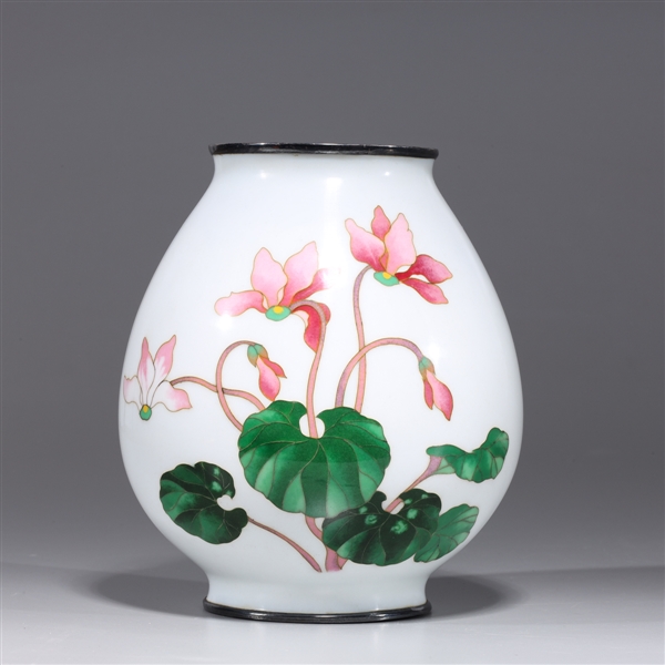 Japanese cloisonne vase with floral