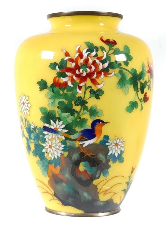 JAPANESE CLOISONNE VASEBright