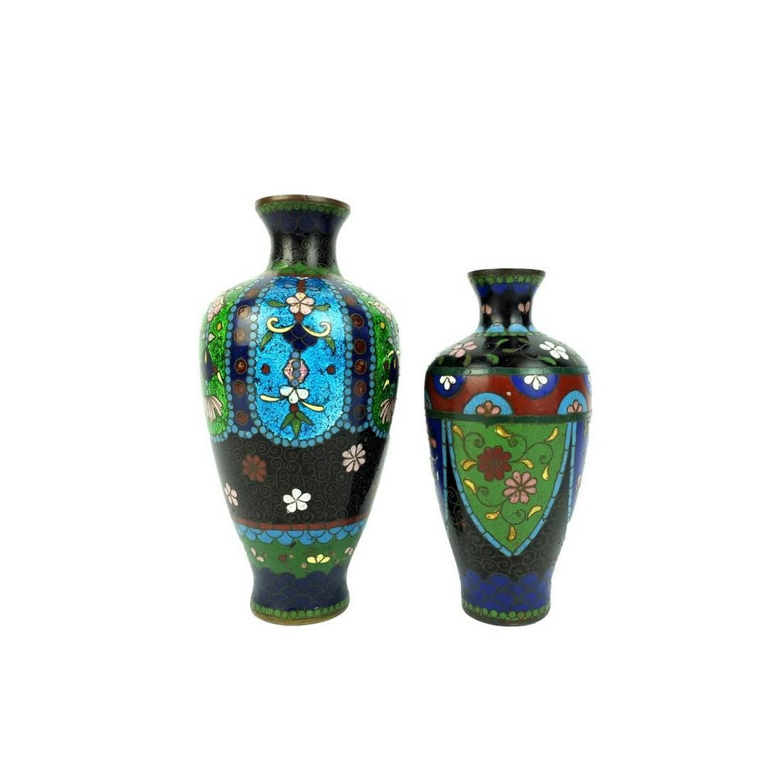 JAPANESE CLOISONNE VASESTwo 19th