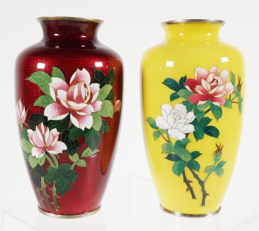 JAPANESE CLOISONNé VASESTwo