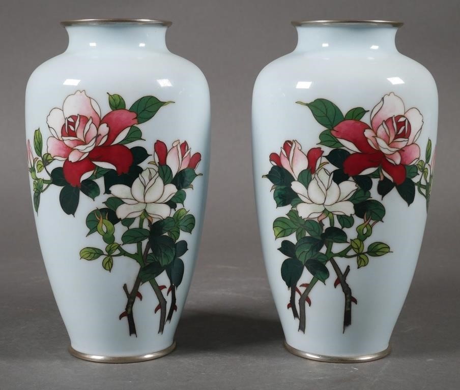 JAPANESE CLOISONNE VASESTwo