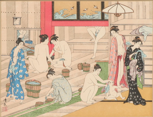 Japanese color woodblock print of a