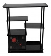 JAPANESE CORAL INLAID BLACK LA