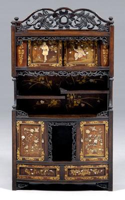 Japanese display cabinet, carved
