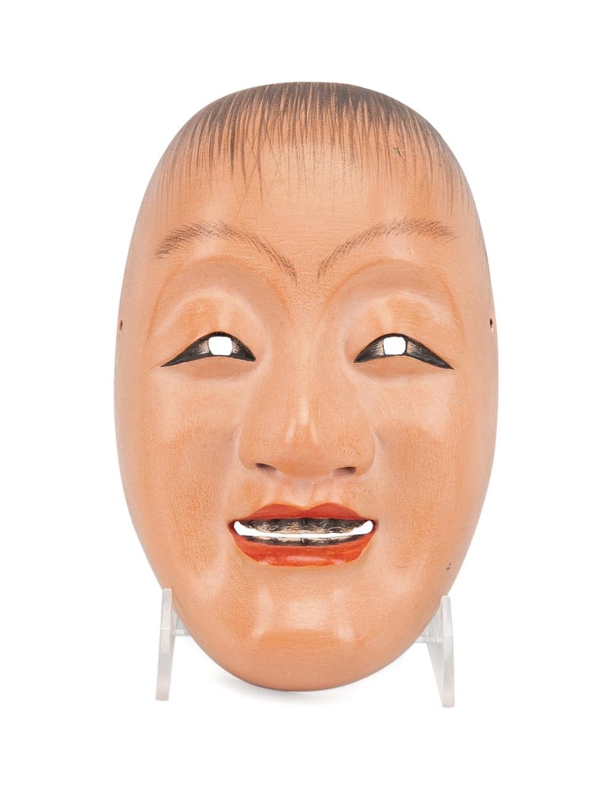 JAPANESE DOJI PAINTED WOODEN NOH