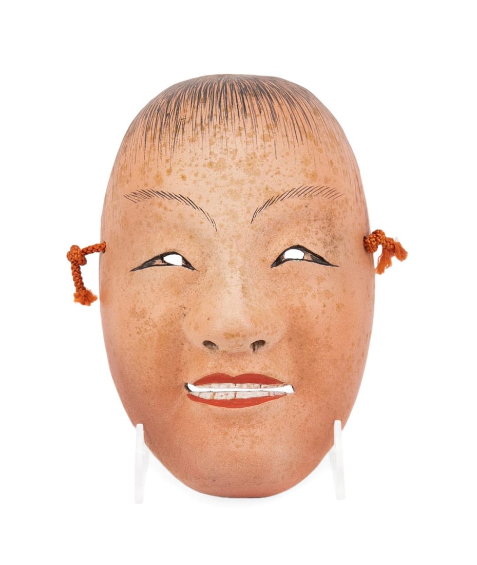 JAPANESE DOJI PAINTED WOODEN NOH