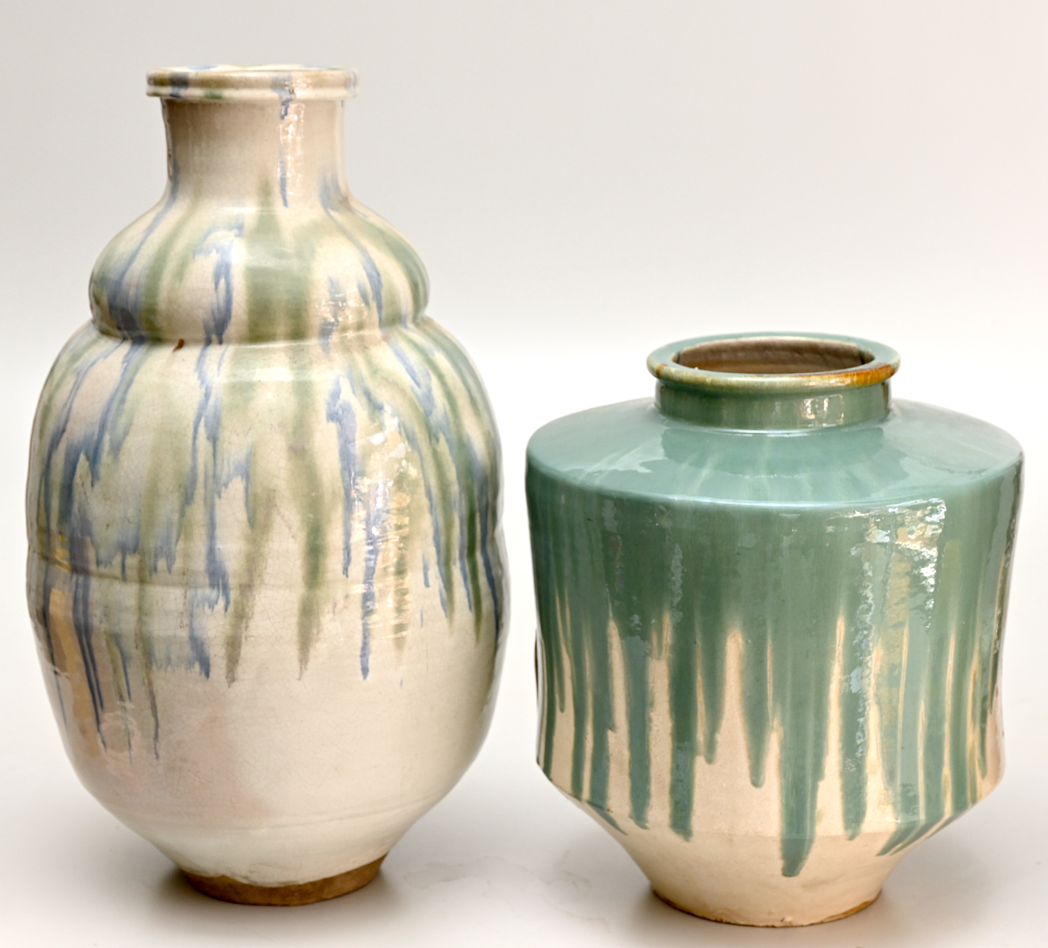 JAPANESE DRIP GLAZED POTTERY JAR