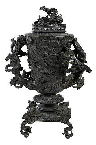 JAPANESE EAGLE AND DRAGON BRONZE