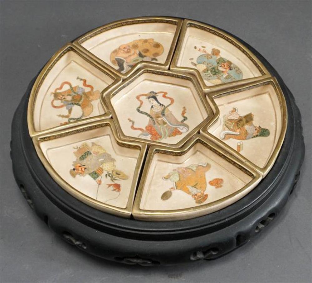 JAPANESE EARTHENWARE AND WOOD