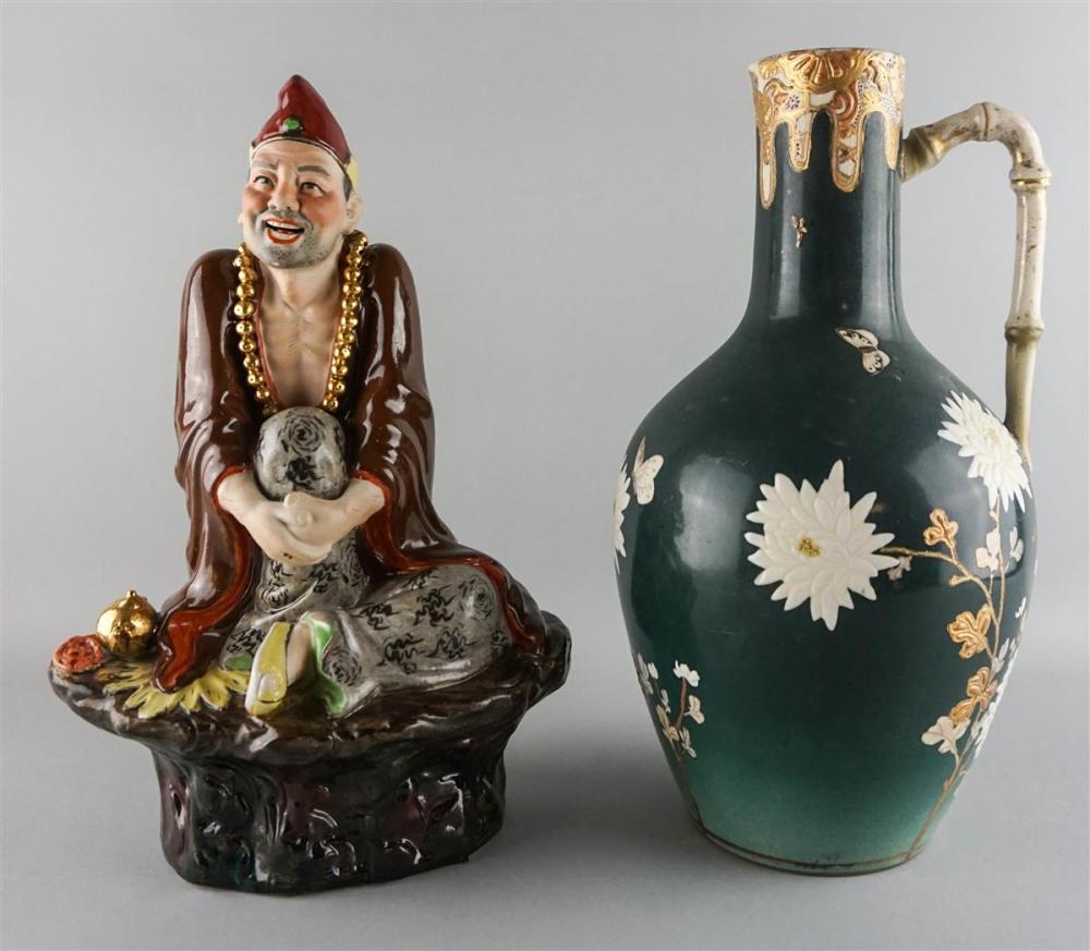 JAPANESE EARTHENWARE EWER, LATE