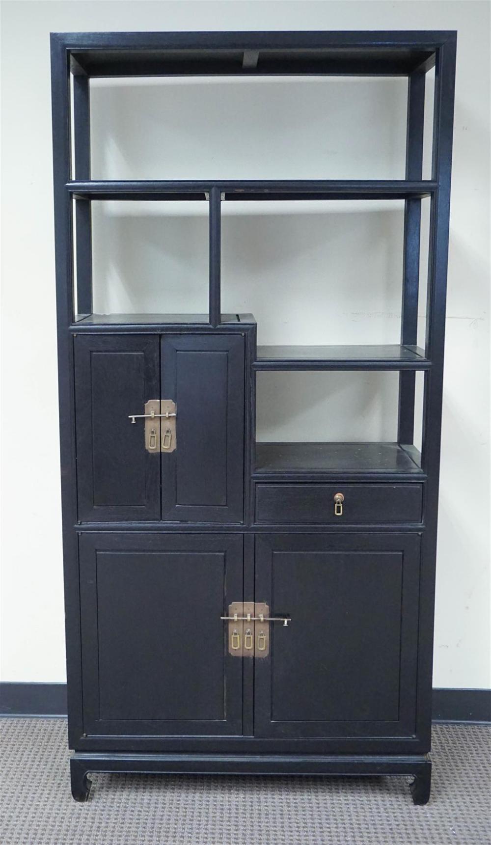 JAPANESE EBONIZED WOOD DOUBLE SIDED