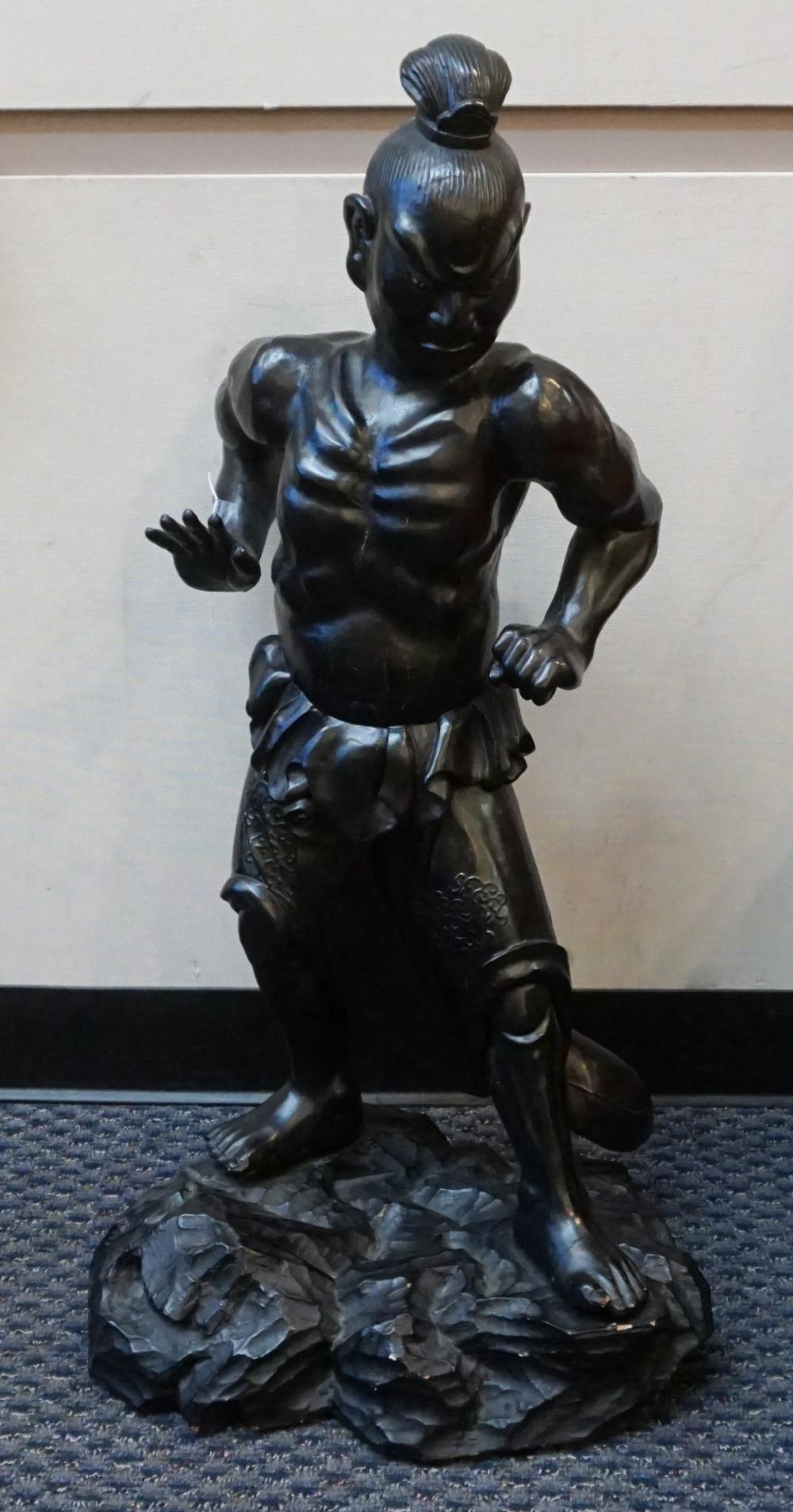 JAPANESE EBONIZED WOOD STANDING
