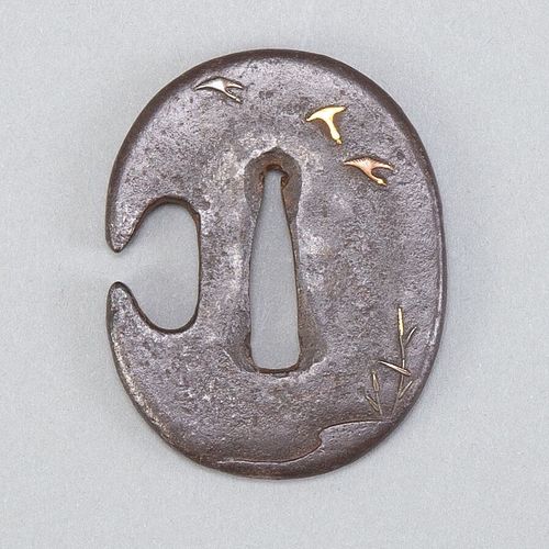 JAPANESE EDO IRON TSUBA WITH