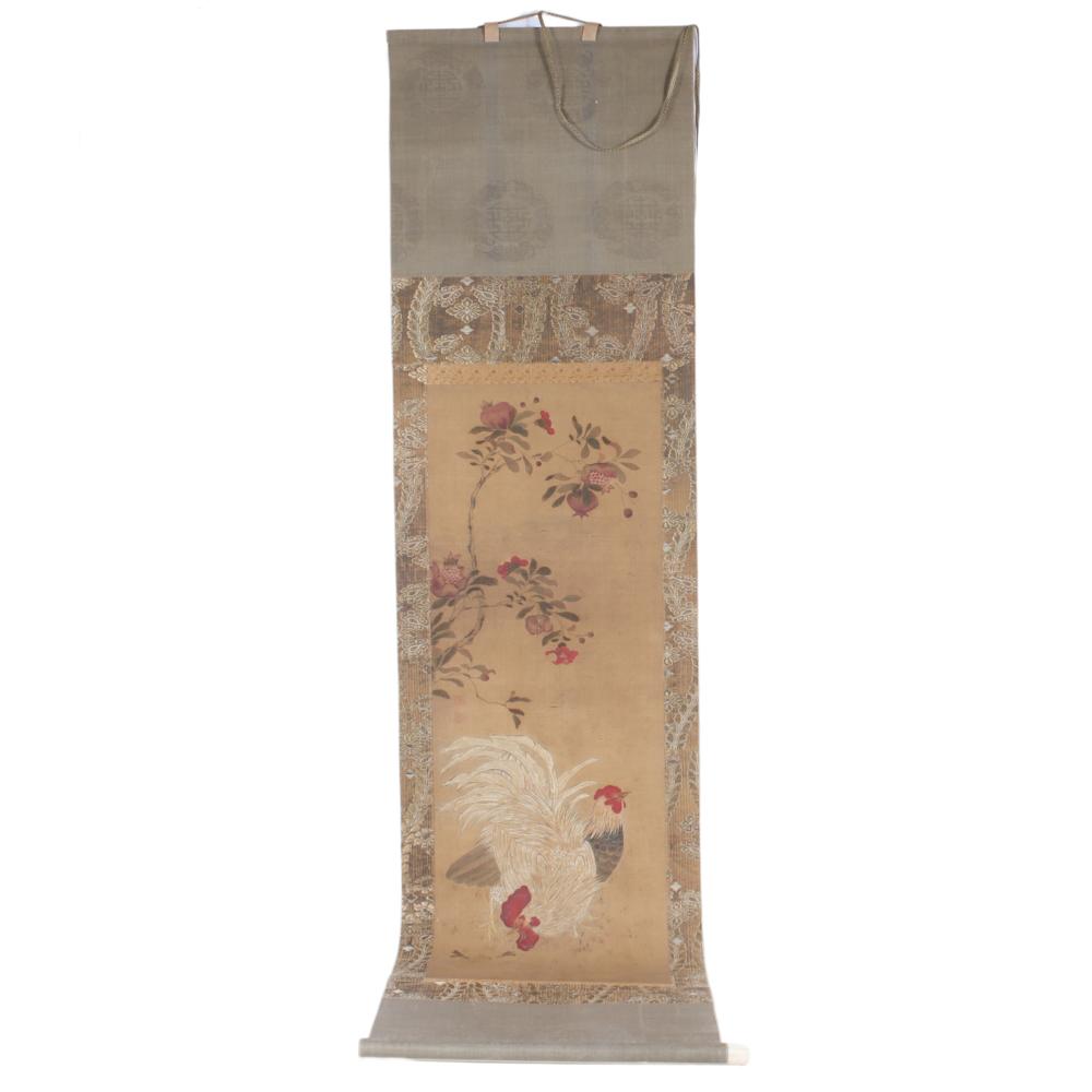 JAPANESE EDO KAKEMONO, ROOSTER