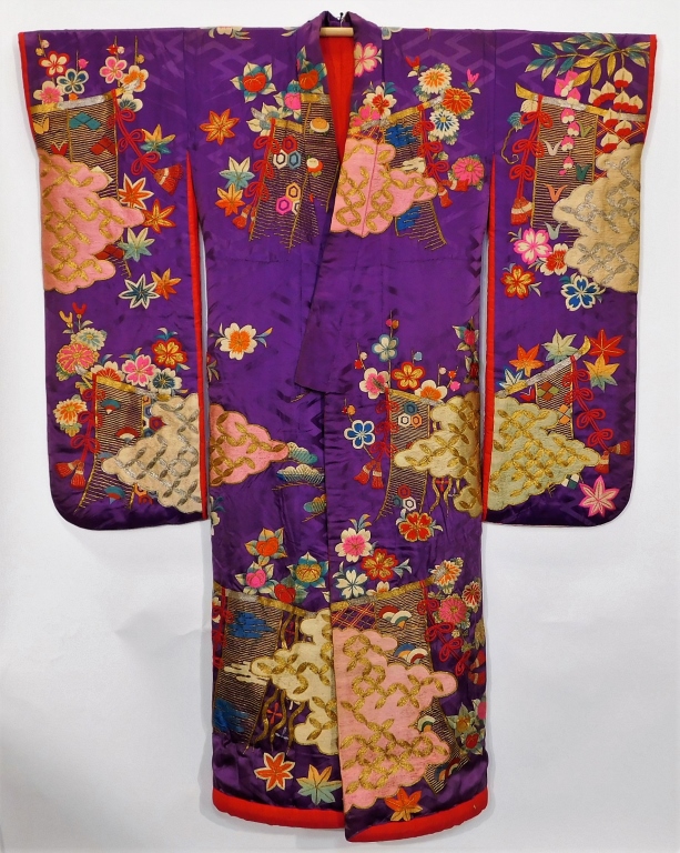 JAPANESE EDO PERIOD PURPLE AND GOLD