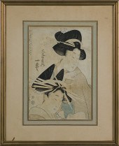 Japanese Edo Print of Geishas